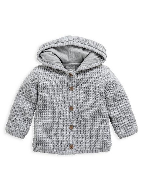 mamas-papas-unisex-baby-hooded-knitted-cardigan-grey