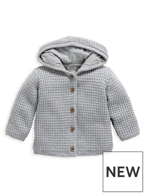mamas-papas-unisex-baby-hooded-knitted-cardigan-grey