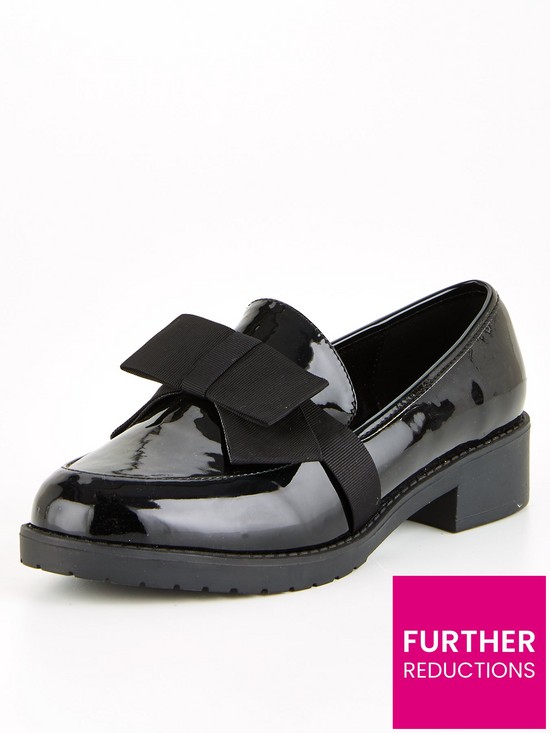 stillFront image of v-by-very-wide-fit-nala-bow-loafer-blacknbsp