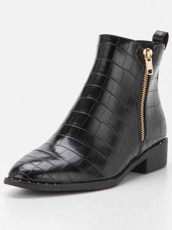 stillFront image of v-by-very-hyde-zip-ankle-boot-black