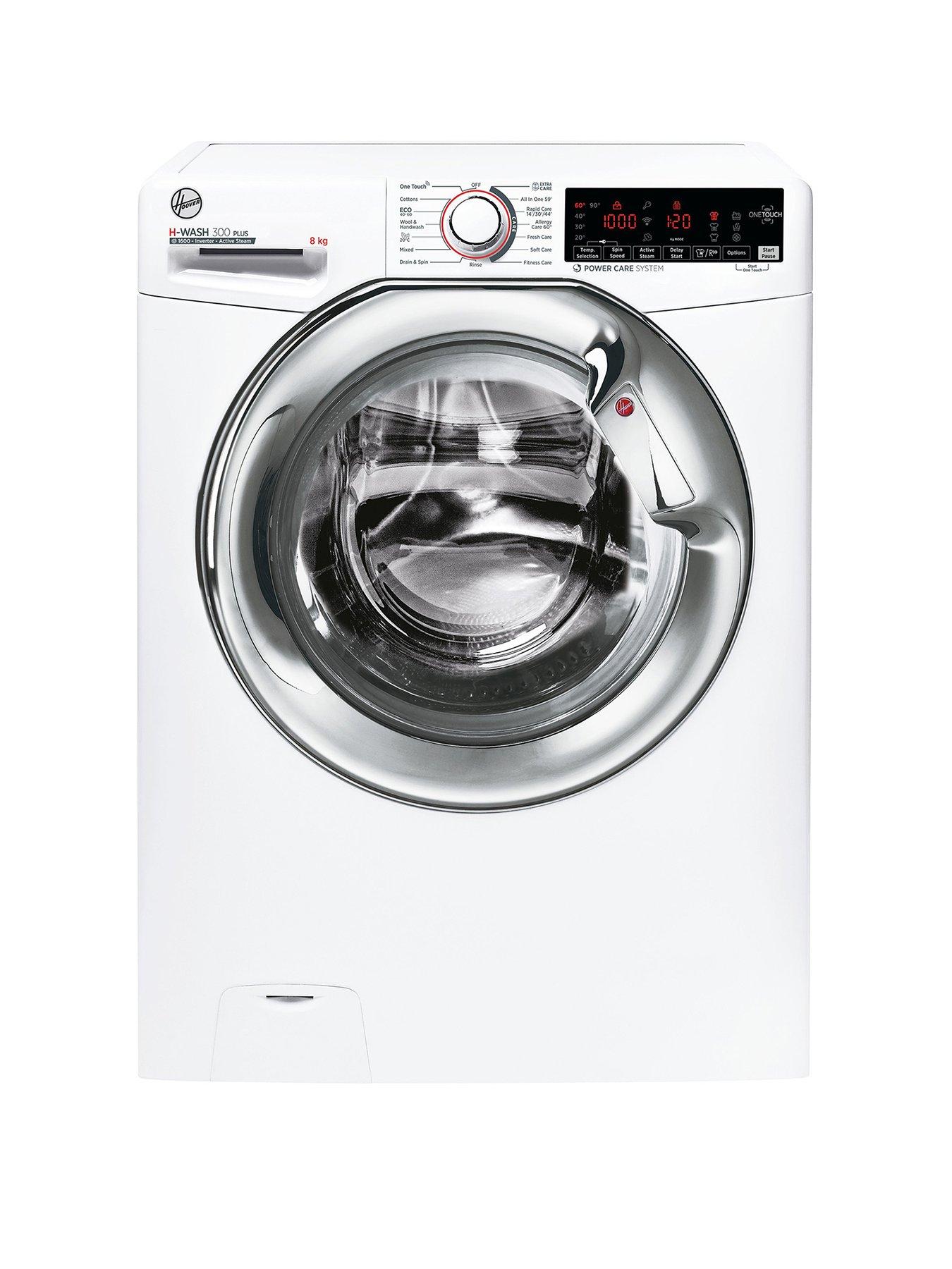 Product photograph of Hoover H-wash 300 H3w 68tamce80 8kg Washing Machine With 1600 Spin With Wifi Connectivity - White With Chrome Door from very.co.uk