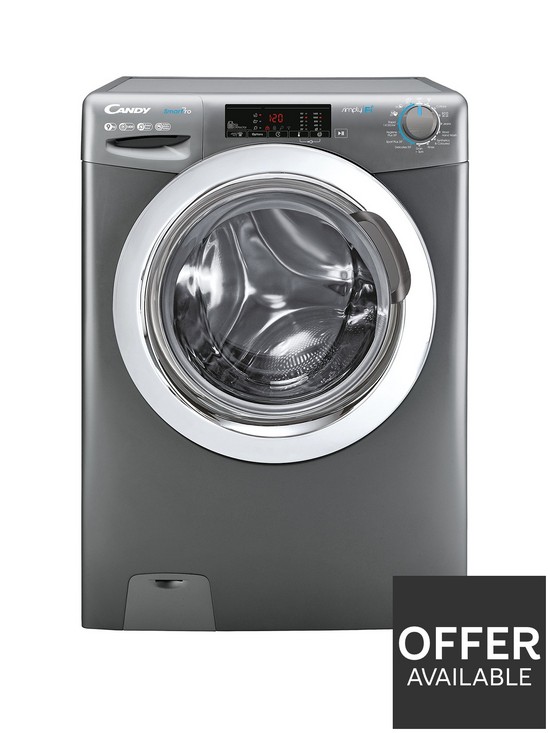 front image of candy-smart-pro-c14103twcge-10kg-washing-machine-with-1400-rpm-spinnbspwith-wifi-connectivity-graphite