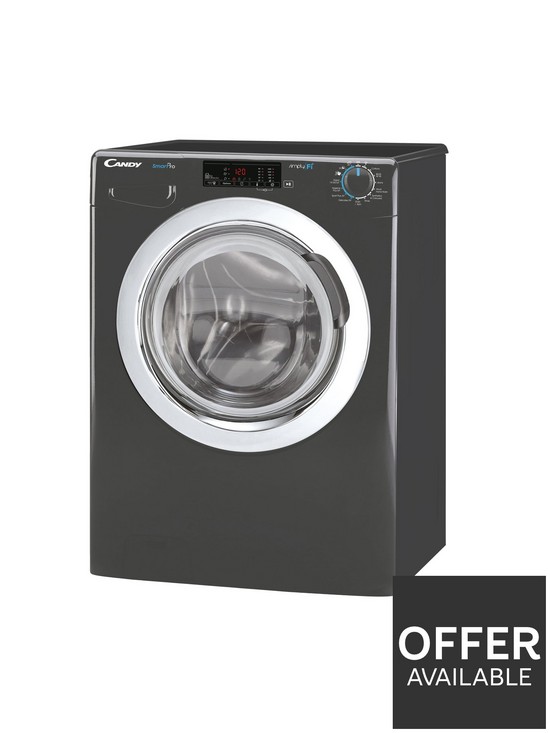 stillFront image of candy-smart-pro-c14103twcge-10kg-washing-machine-with-1400-rpm-spinnbspwith-wifi-connectivity-graphite