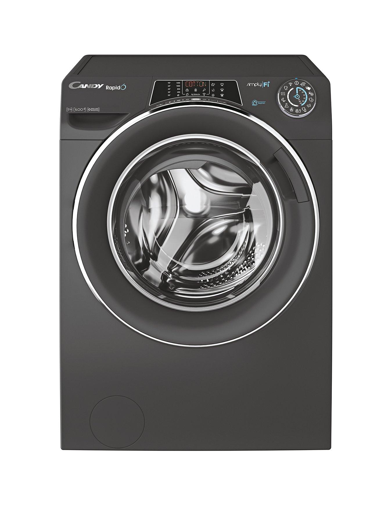 Product photograph of Candy Rapido Ro14116dwmcbe 11kg Load A Rated Washing Machine With 1400 Rpm Spin Wifi Connectivity - Black from very.co.uk