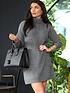  image of pour-moi-frankie-chunky-knit-roll-neck-dress-charcoal