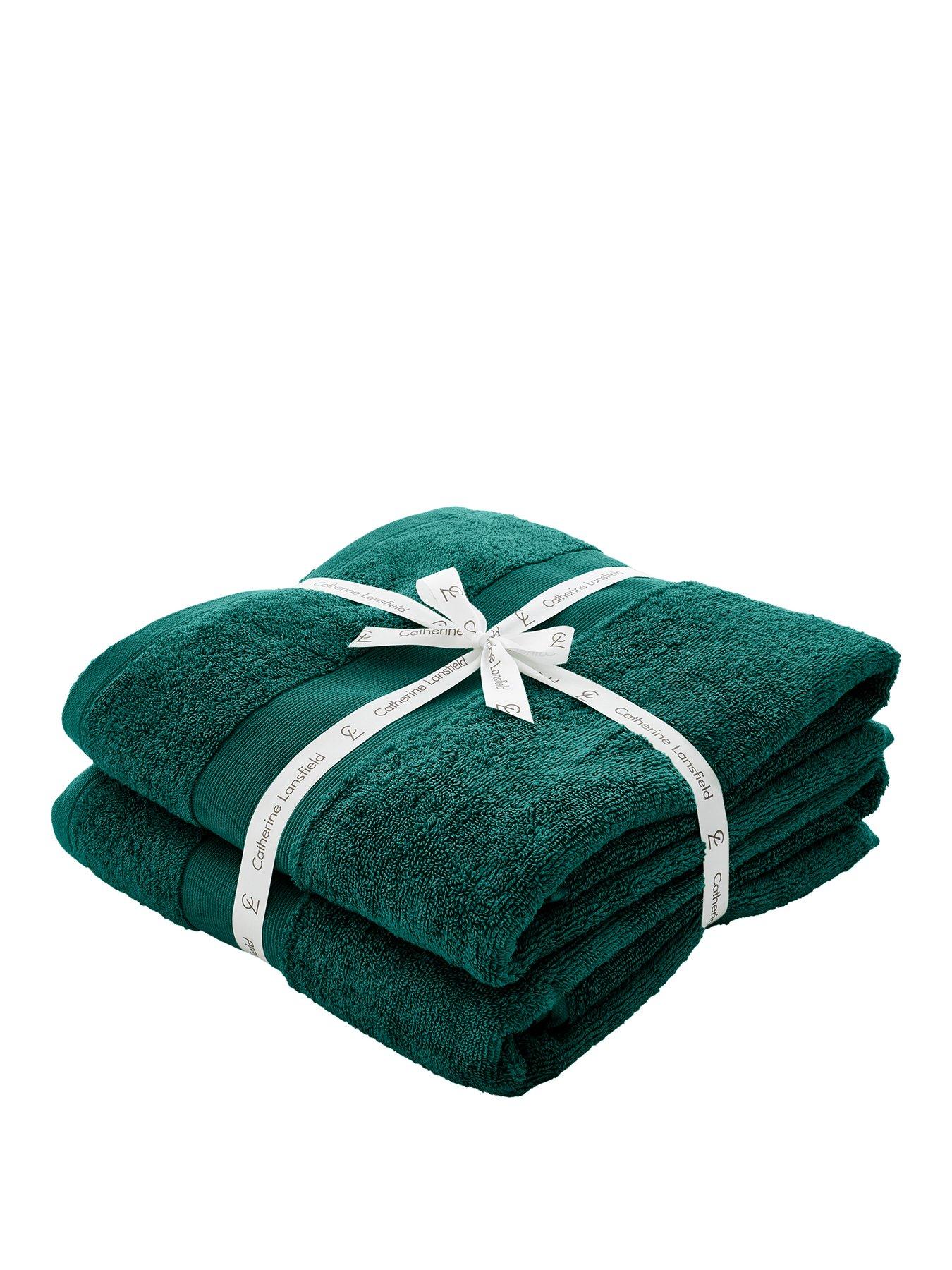 Image 1 of 5 of Catherine Lansfield Anti Bacterial Bath Sheet Pair Towel Collection