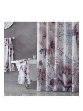 Product photograph of Catherine Lansfield Dramatic Floral Shower Curtain from very.co.uk