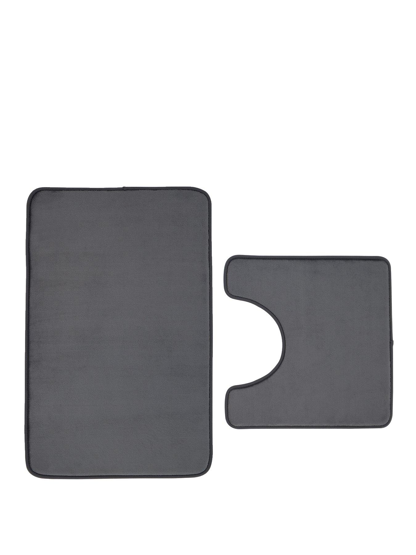 undefined Anti Bacterial Memory Foam Bath Mat  &  Pedestal Mat Set