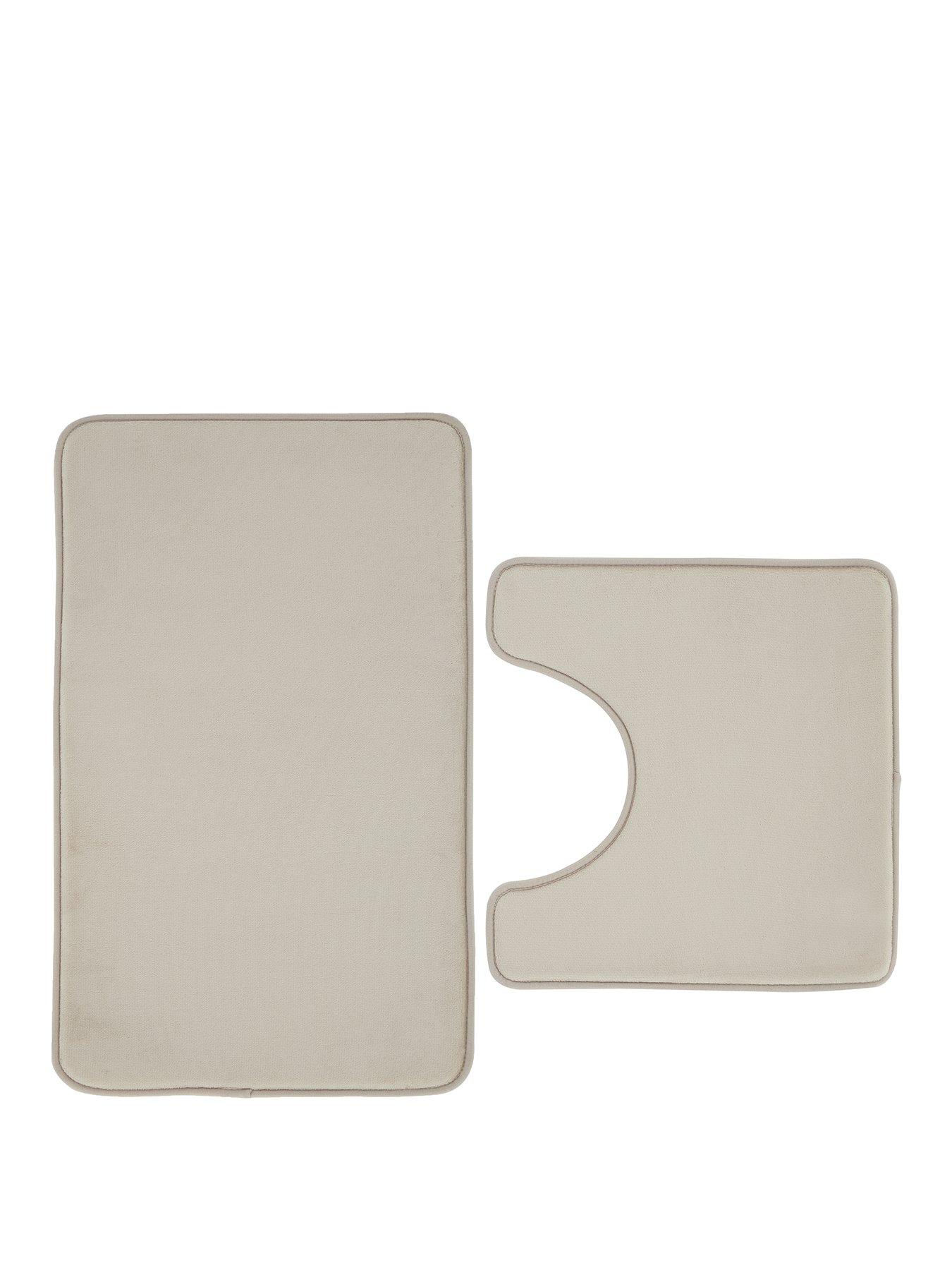 Image 1 of 6 of Catherine Lansfield Anti Bacterial Memory Foam Bath Mat &amp; Pedestal Mat Set