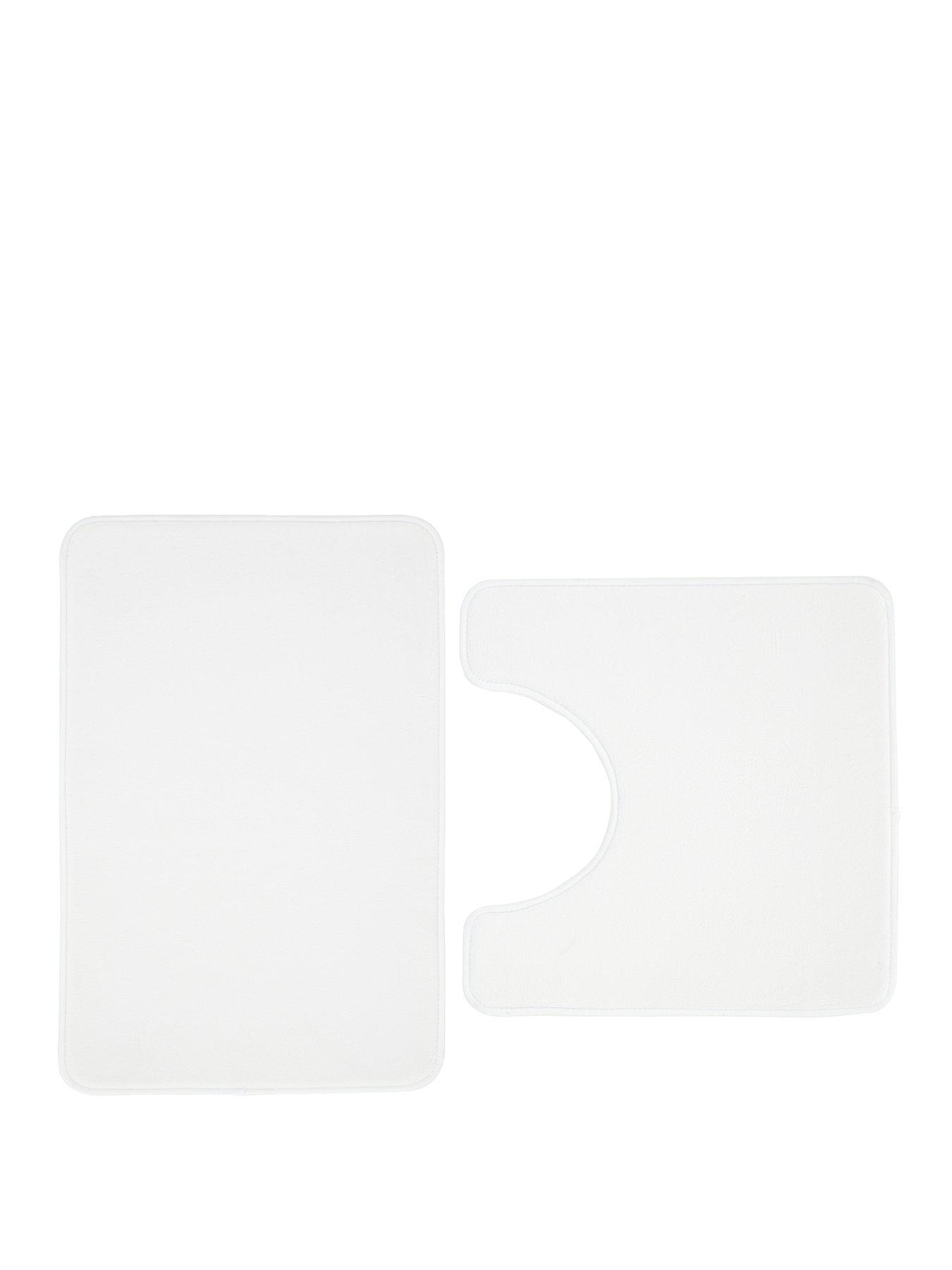 Catherine Lansfield Anti Bacterial Memory Foam Bath Mat  &  Pedestal Mat Set