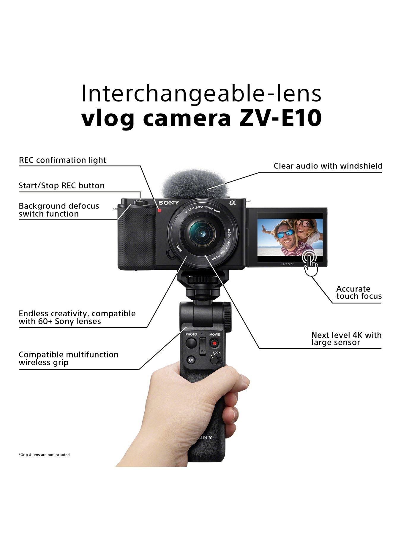 ZVE10BDI.EU Alpha ZV-E10 APS-C Mirrorless Interchangeable-Lens Vlog Camera  Body Only (Vari-Angle Screen for vlogging, 4K Video, Real-time Eye