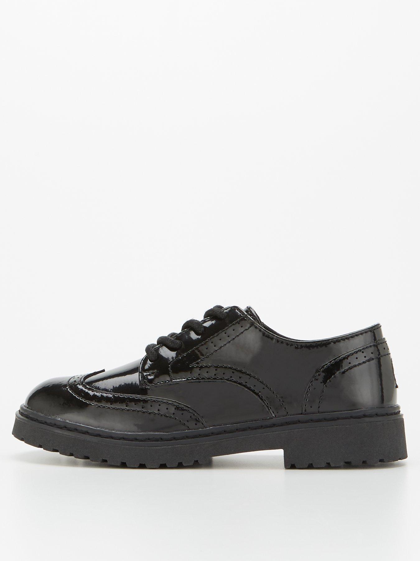 The Very Collection Older Girls Lace Up Brogue Patent Leather School Shoe