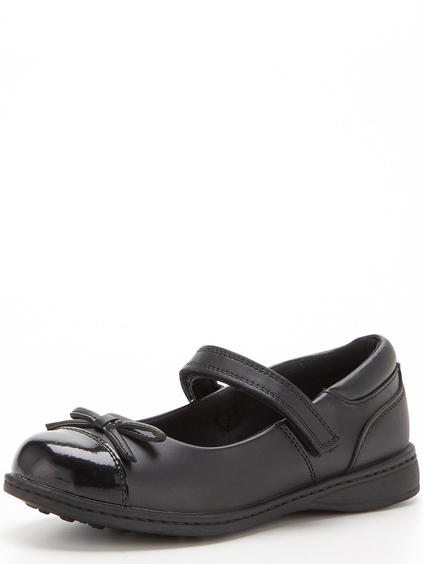 Wide Fit Girls Mary Jane Leather School Shoes Black