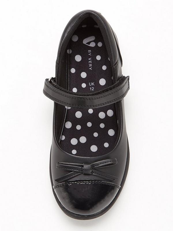 Everyday Wide Fit Girls Mary Jane Leather School Shoes - Black | Very.co.uk