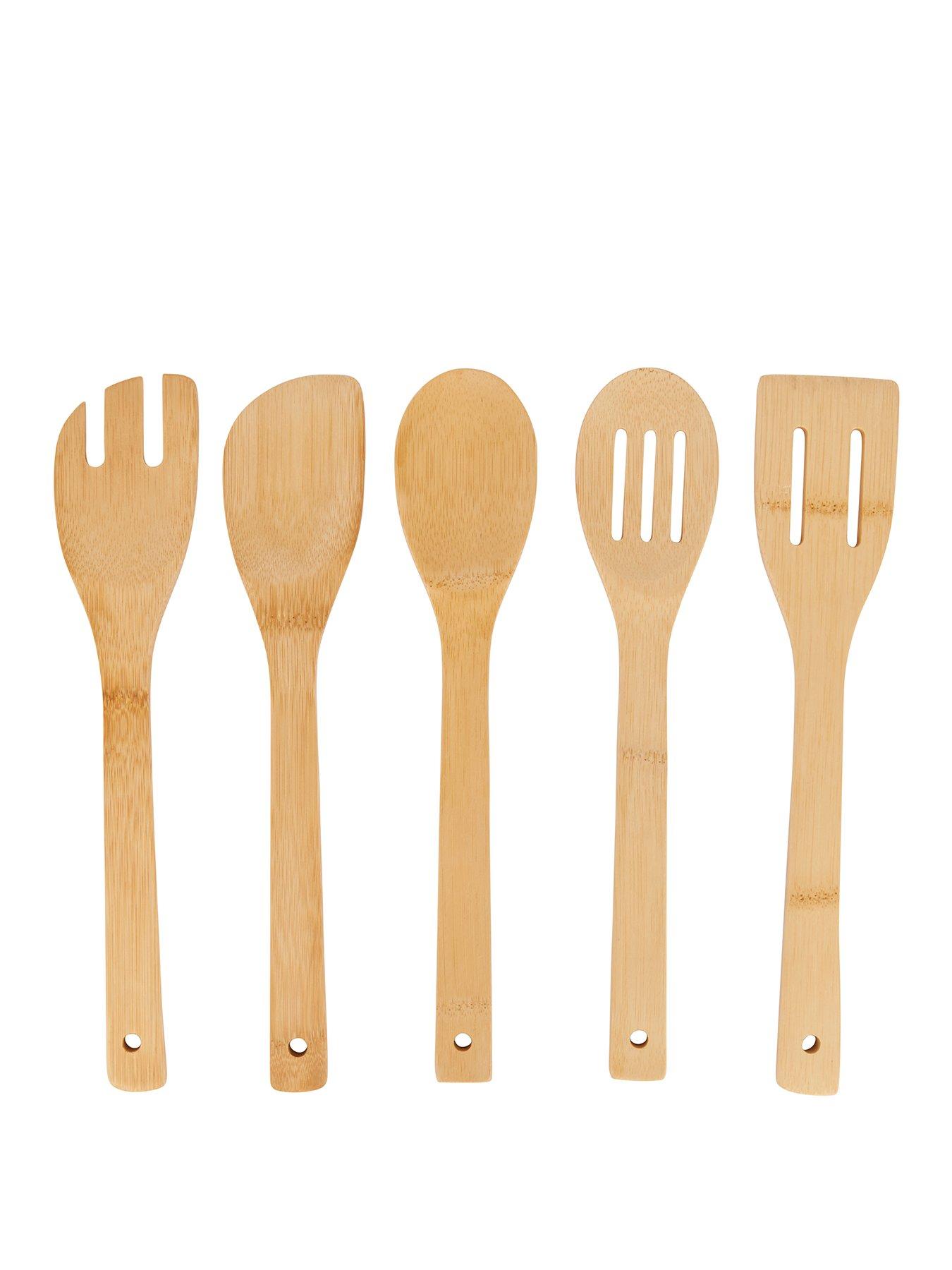 Product photograph of Natural Elements 5 Piece Bamboo Utensil Set from very.co.uk