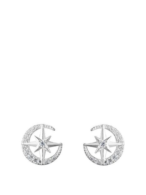 the-love-silver-collection-sterling-silver-cubic-zirconia-moon-star-stud-earrings
