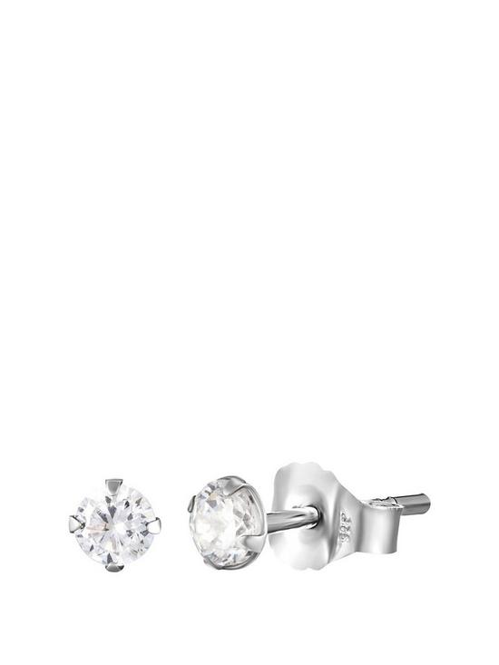 front image of the-love-silver-collection-sterling-silver-3mm-round-brilliant-cubic-zirconia-stud-earrings