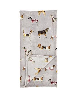 Product photograph of Catherine Lansfield Country Dogs Throw - 130 X 170 Cm - Natural from very.co.uk