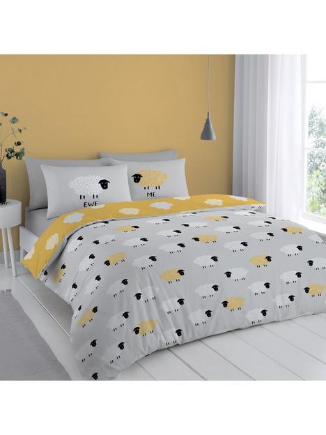 cloudsoft-counting-sheep-brushed-cotton-duvet-cover-set-greyochre