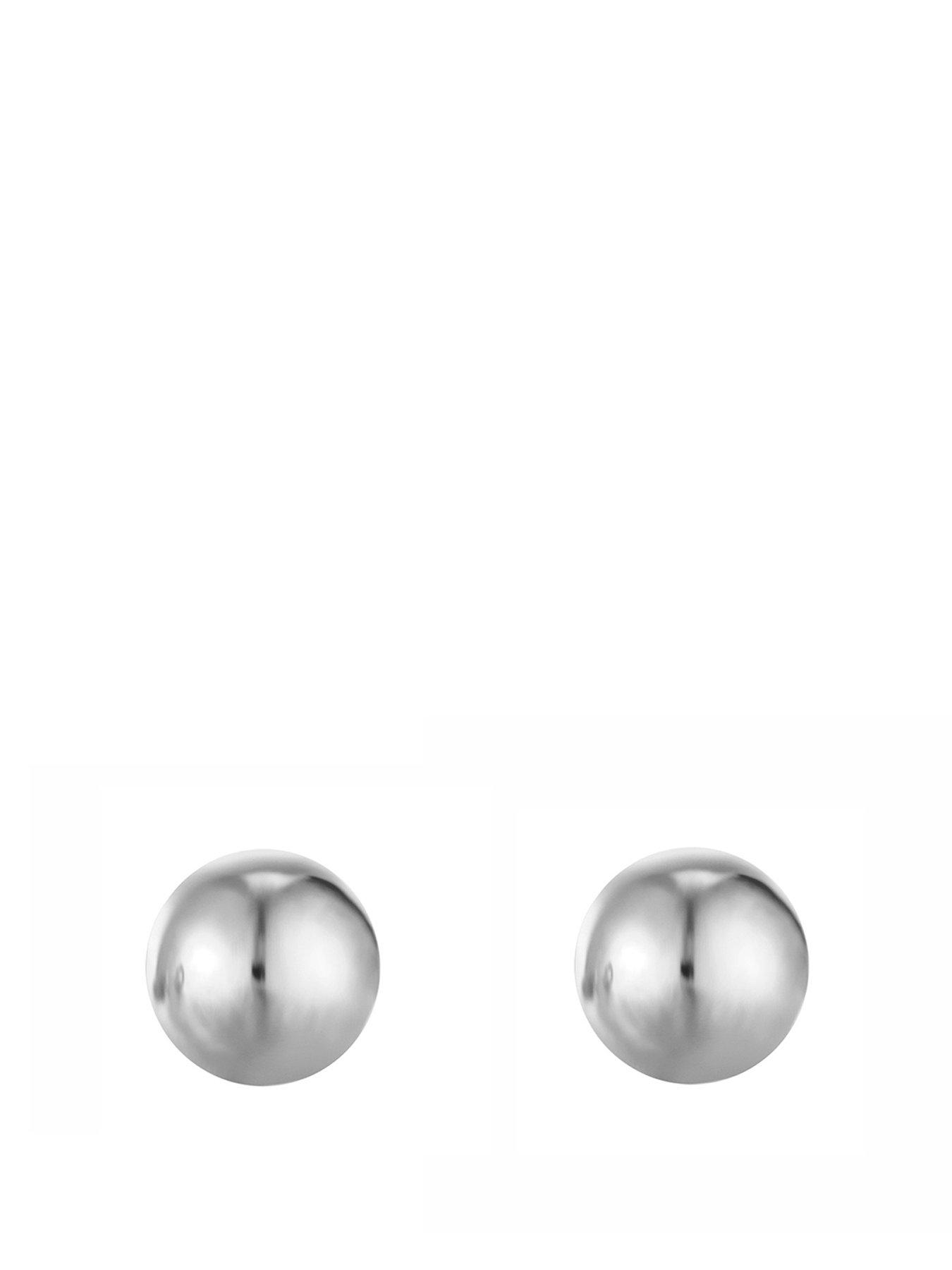 Product photograph of The Love Silver Collection Sterling Silver 6mm Ball Stud Earrings from very.co.uk