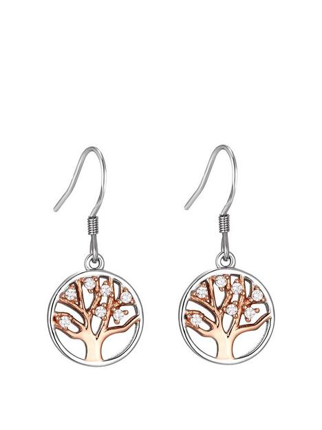 the-love-silver-collection-sterling-silver-rose-gold-plated-tree-of-life-cubic-zirconia-earrings