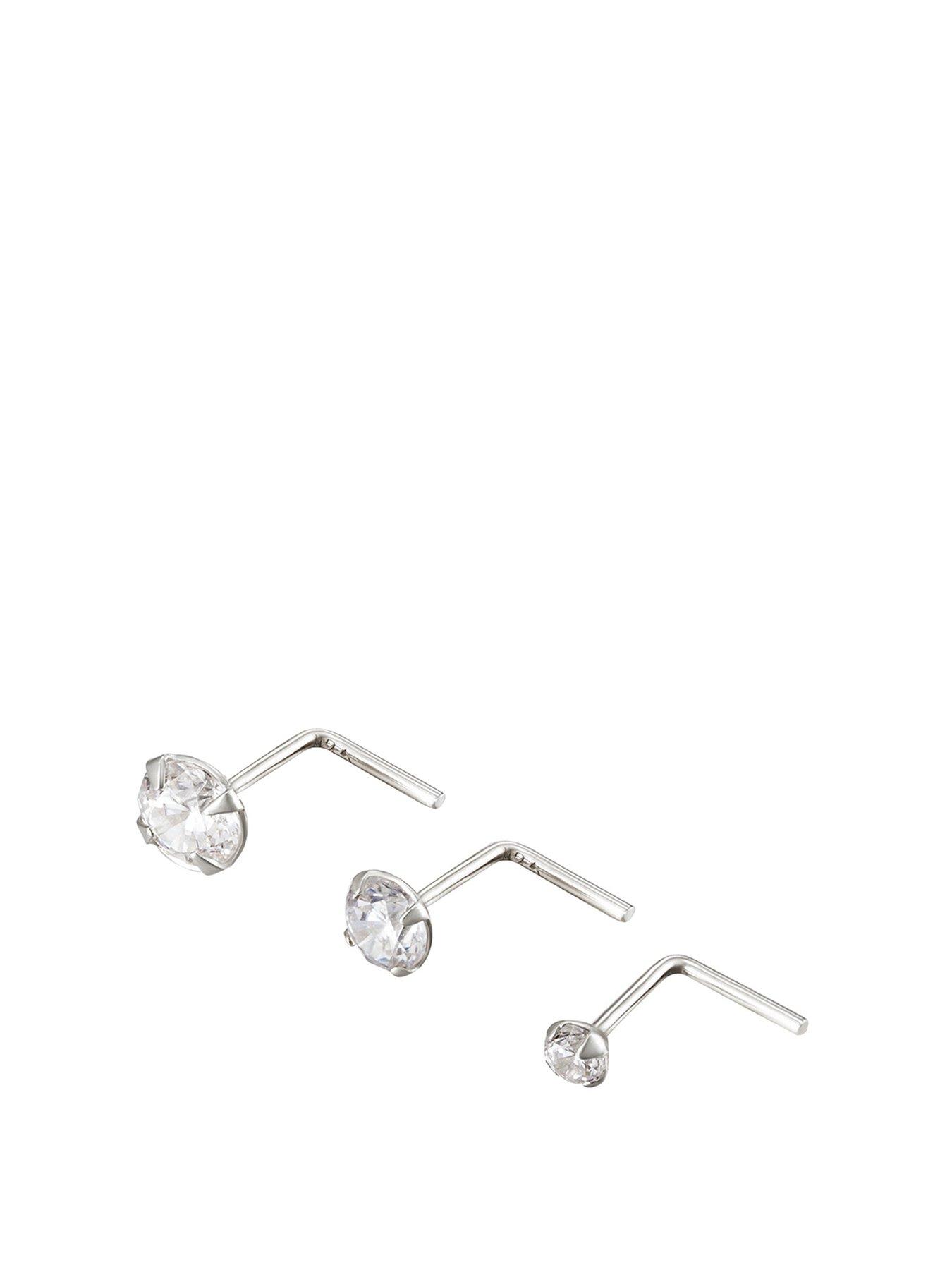 Silver diamond nose on sale stud