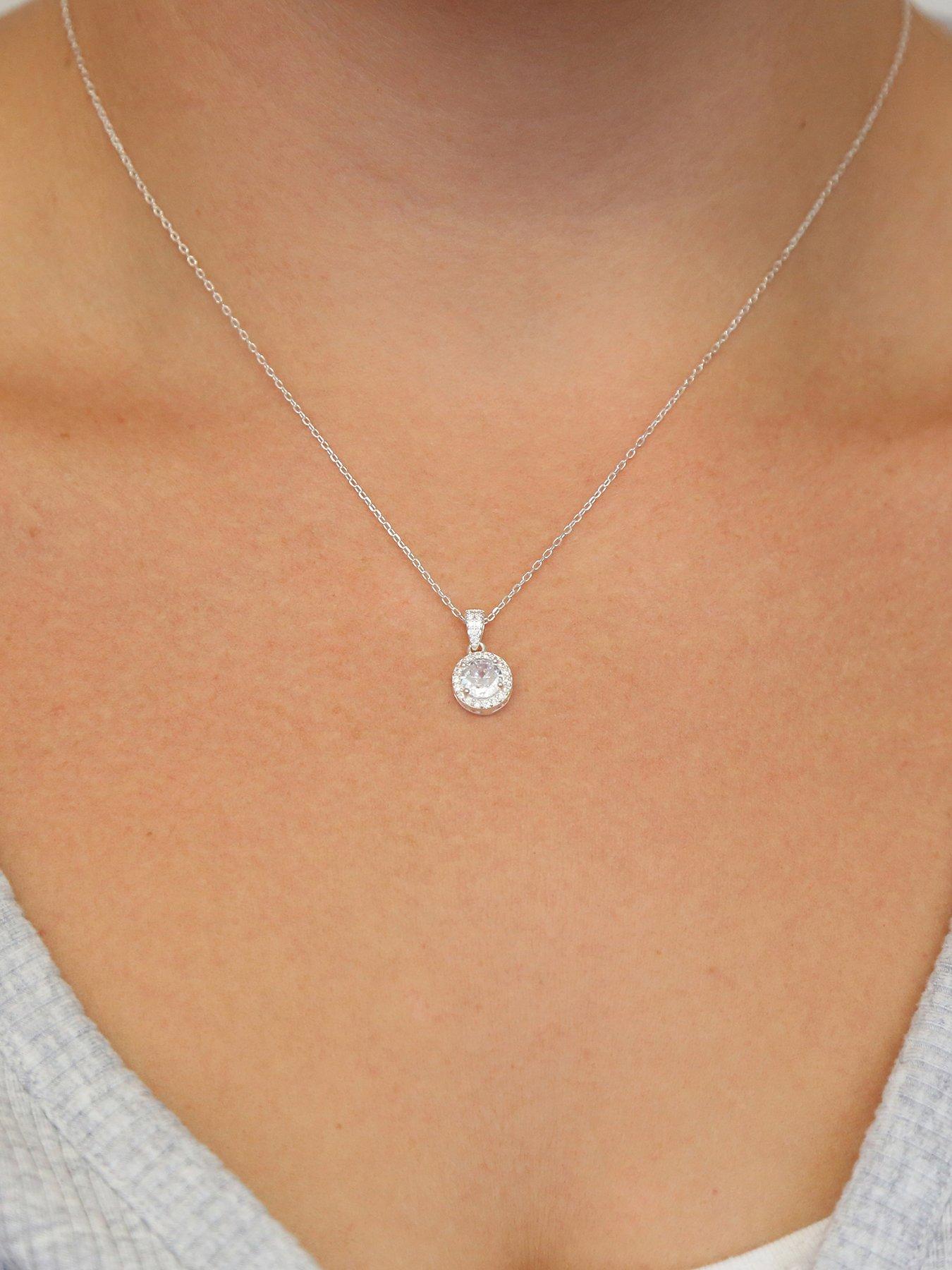 Sterling silver cz on sale necklace