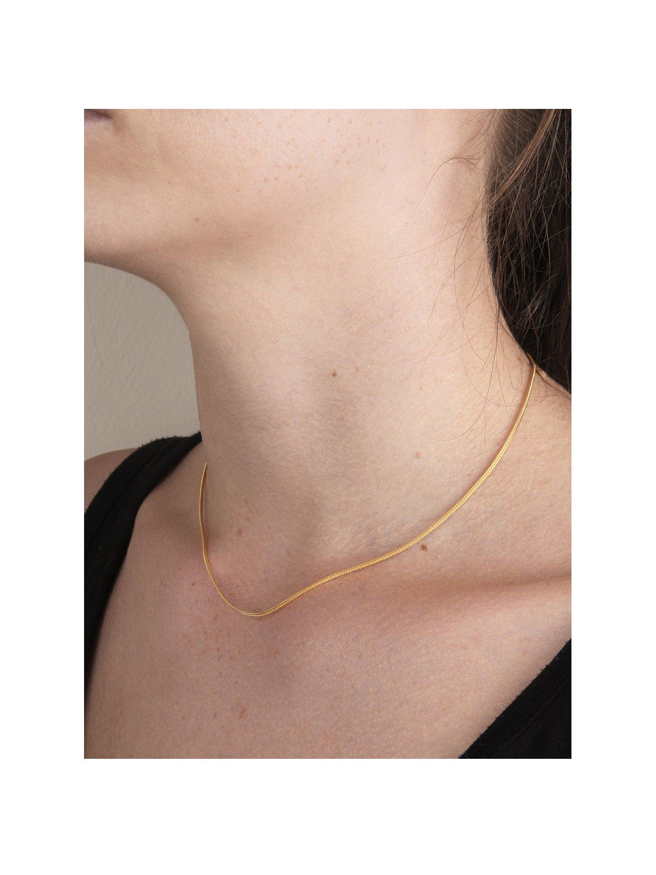 Product photograph of The Love Silver Collection 18ct Gold Plated Sterling Silver Foxtail Chain Adjustable Necklace from very.co.uk