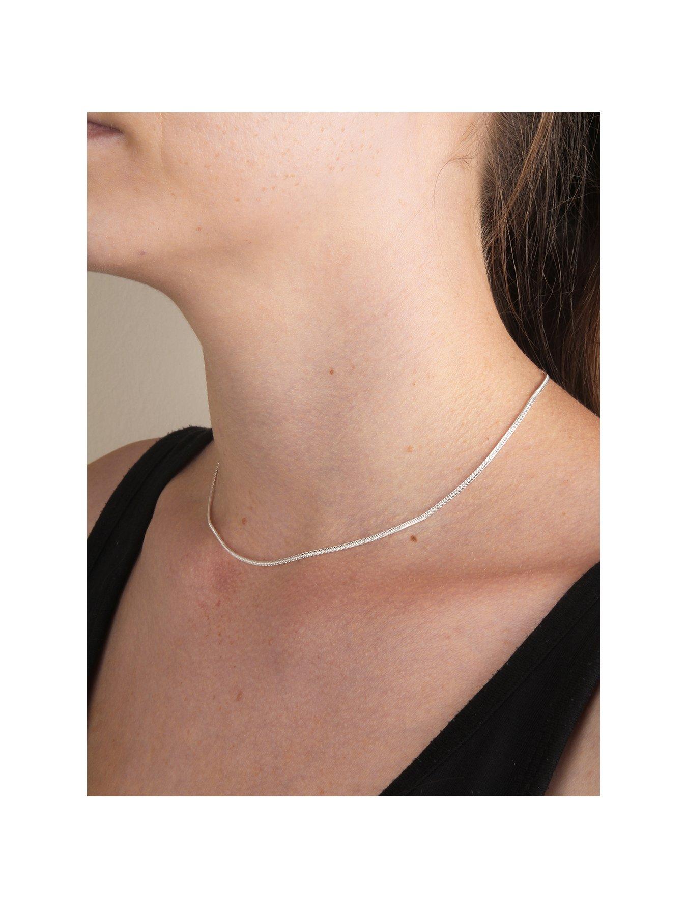 Product photograph of The Love Silver Collection Sterling Silver Foxtail Chain Adjustable Necklace from very.co.uk