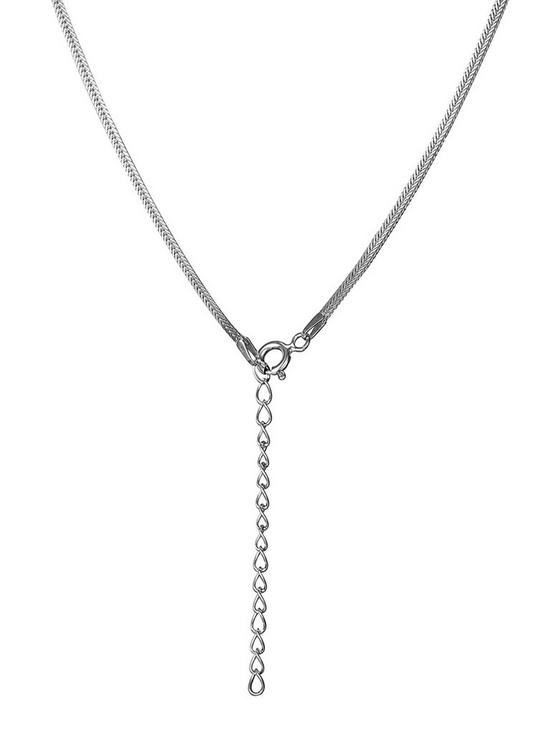 back image of the-love-silver-collection-sterling-silver-foxtail-chain-adjustable-necklace
