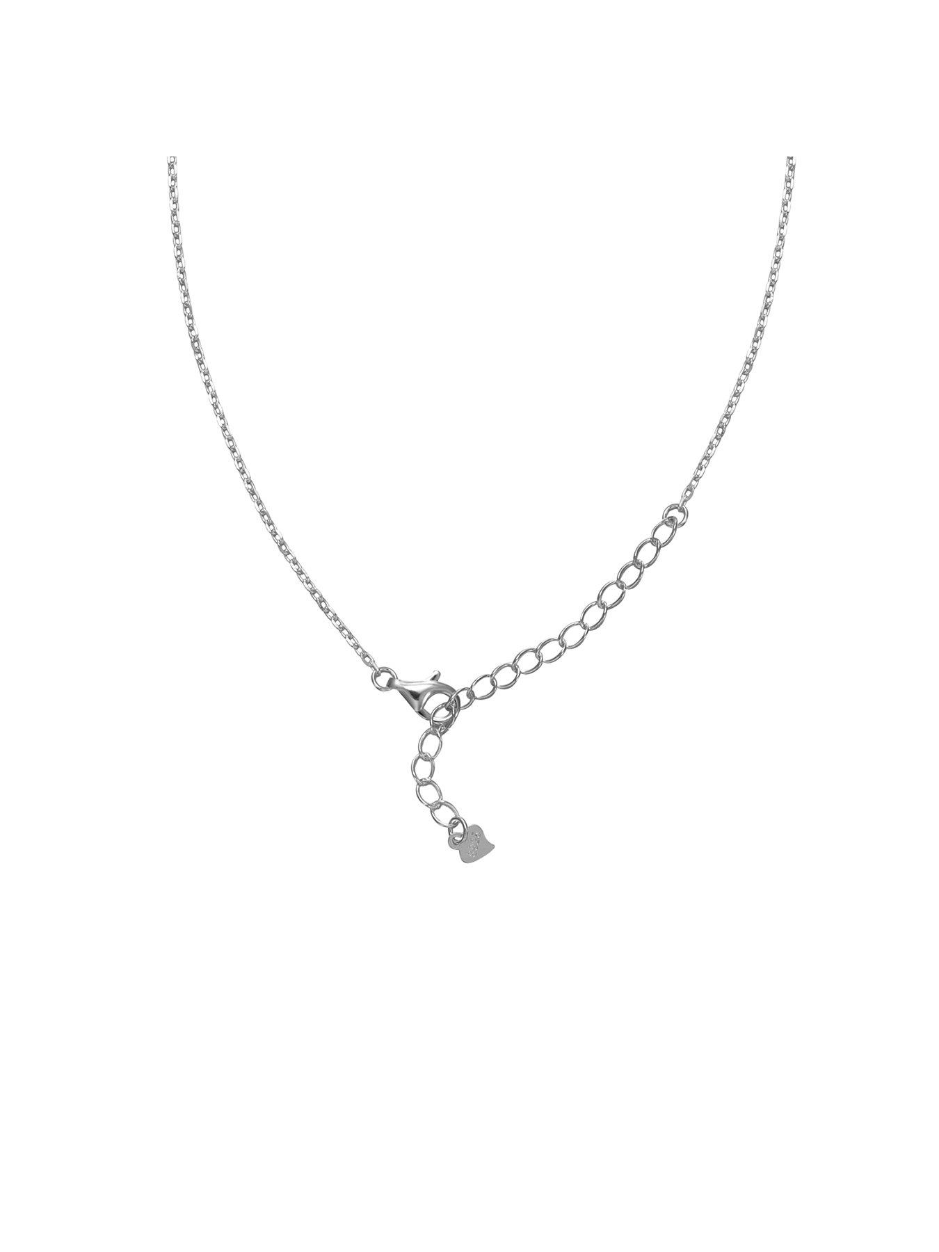 Image 4 of 5 of The Love Collection Sterling Silver Feather Cubic Zirconia Necklace