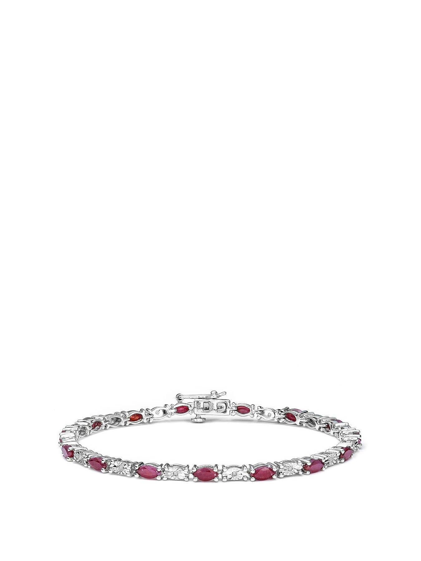 Sterling silver ruby bracelet sale