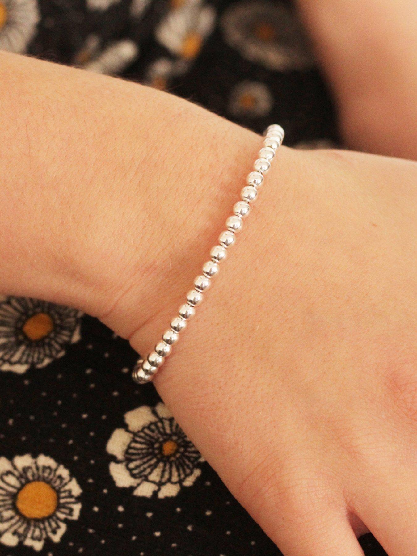 The Love Silver Collection Sterling Silver Beaded Bracelet