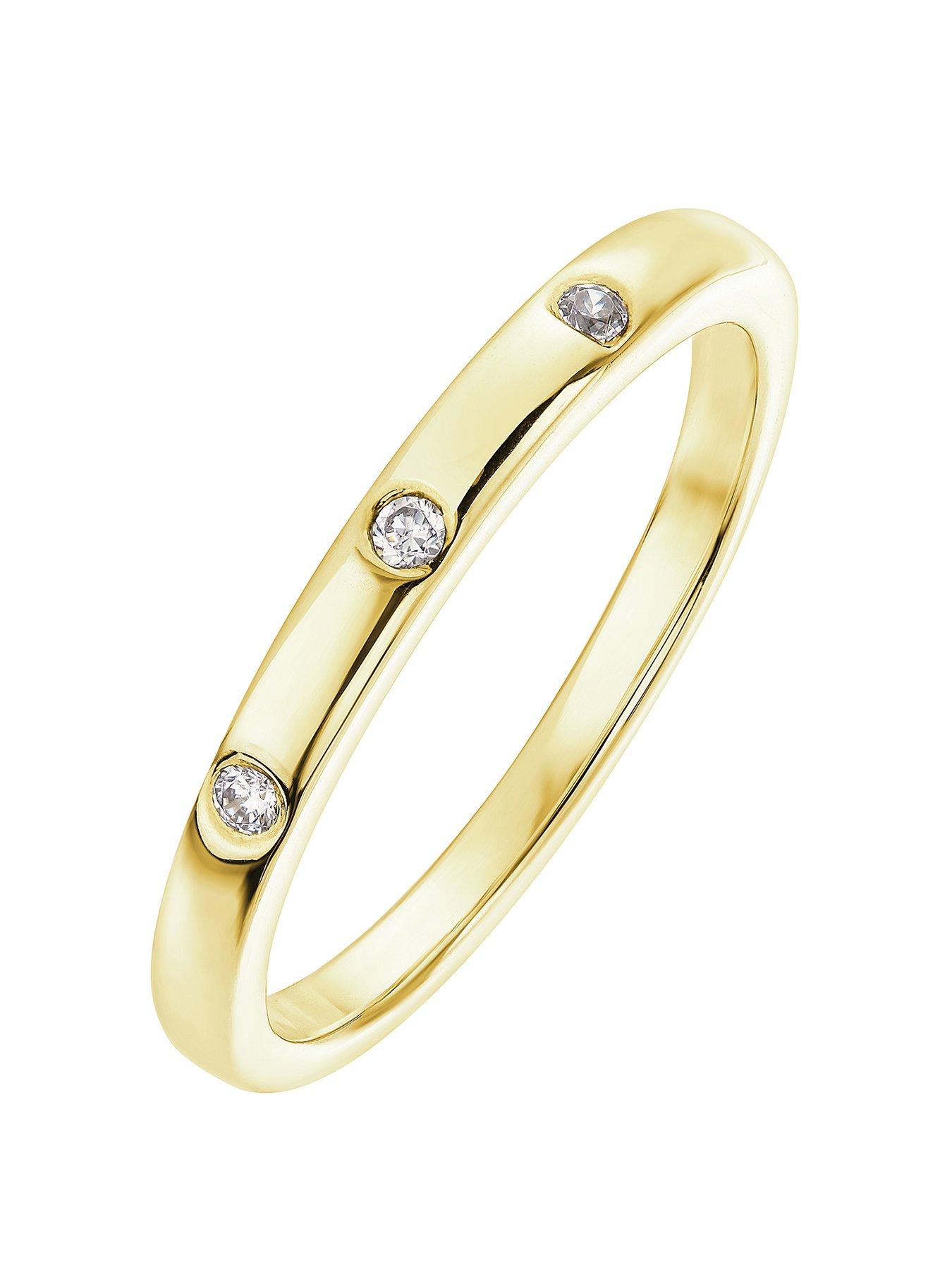 Product photograph of Love Diamond 9ct Yellow Gold Diamond Eternity Ring from very.co.uk