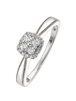 Love Diamond 9Ct White Gold 0.25Ct Diamond Engagement Ring
