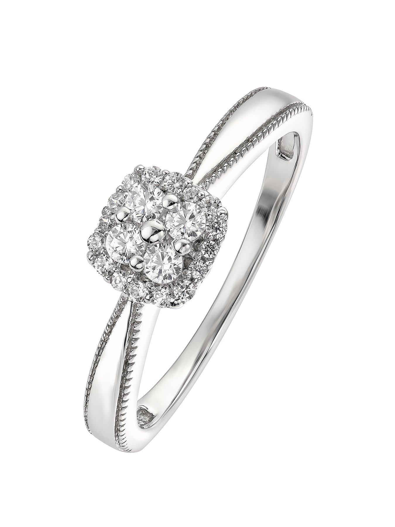 undefined 9ct White Gold 0.25ct Diamond Engagement Ring