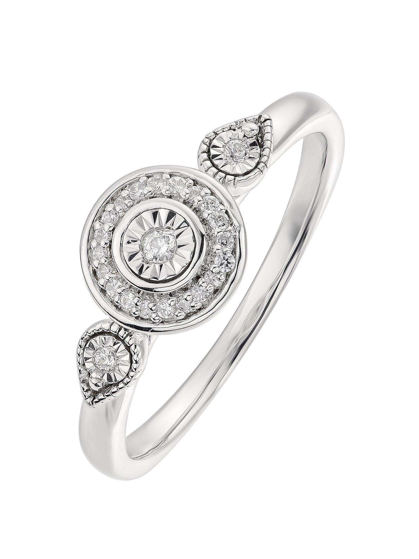 Jewellery & watches 9ct White Gold Diamond Engagement Ring