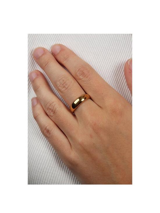 stillFront image of the-love-silver-collection-18ct-gold-plated-sterling-silver-chunky-statement-ring
