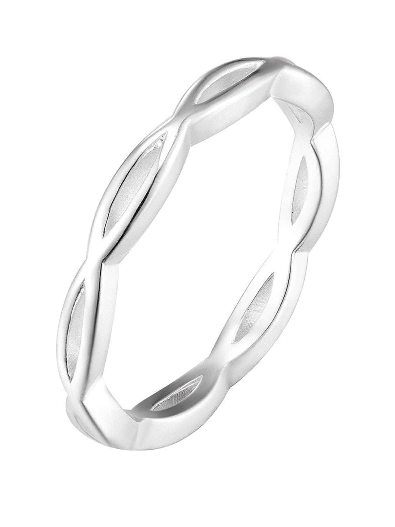 The Love Collection Sterling Silver Textured Twist Dress Ring