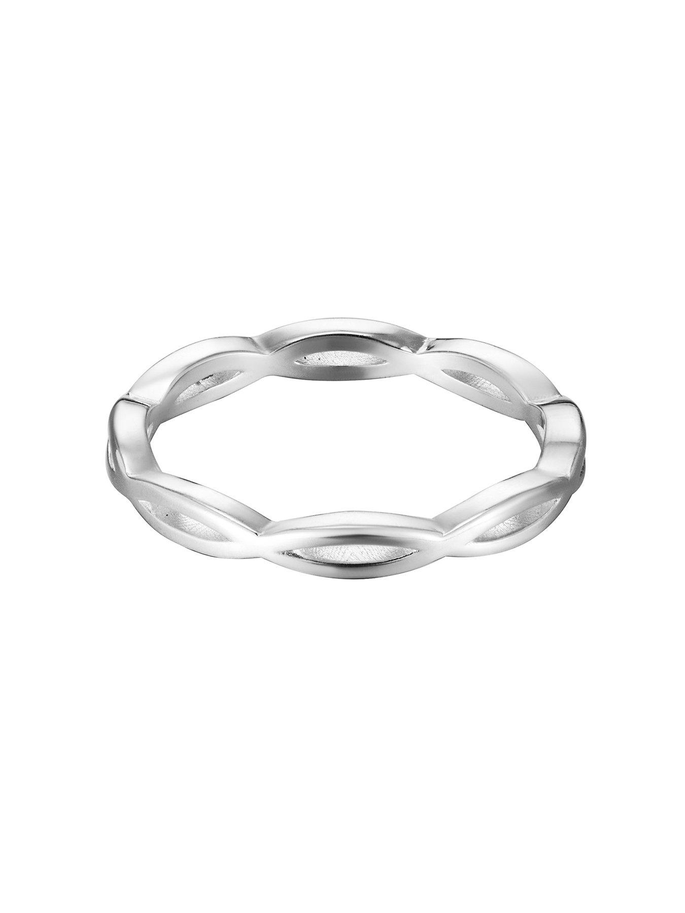 Image 2 of 6 of The Love Collection Sterling Silver Textured Twist Dress Ring