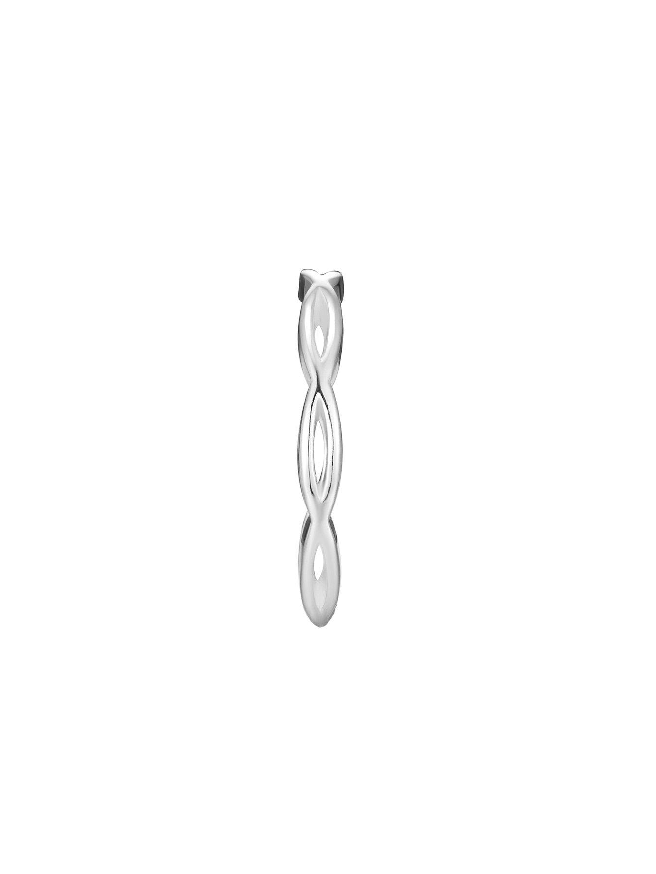 Image 3 of 6 of The Love Collection Sterling Silver Textured Twist Dress Ring