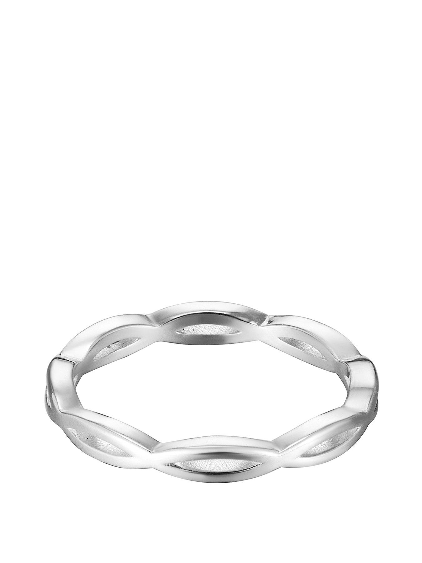 Image 3 of 6 of The Love Collection Sterling Silver Textured Twist Dress Ring