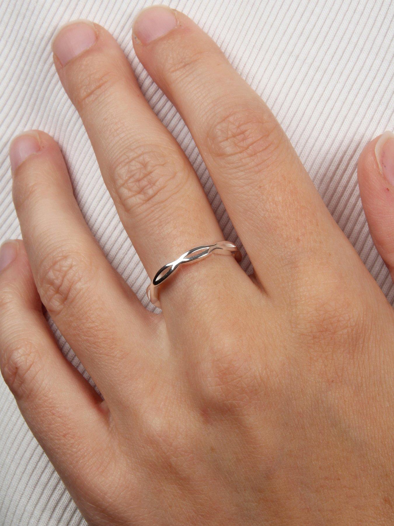 Image 5 of 6 of The Love Collection Sterling Silver Textured Twist Dress Ring