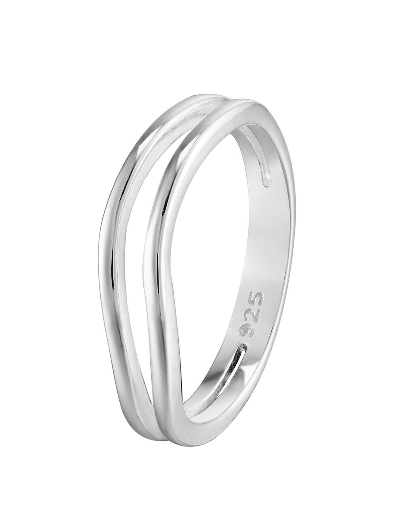 Solid silver hot sale wave ring