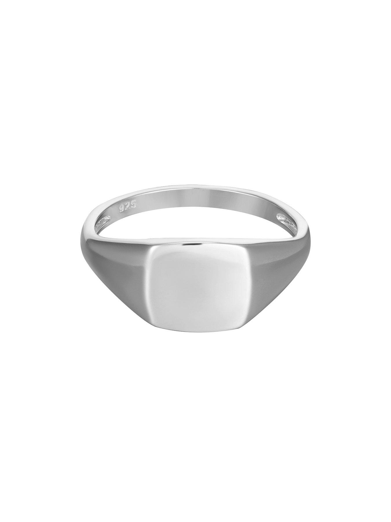 Image 2 of 5 of The Love Collection Gent's Sterling Silver Oval Signet Ring