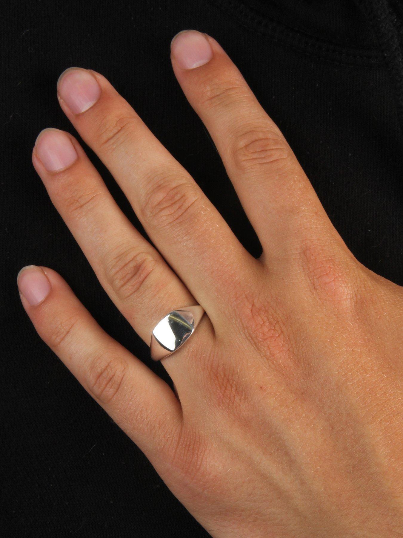 Image 4 of 5 of The Love Collection Gent's Sterling Silver Oval Signet Ring
