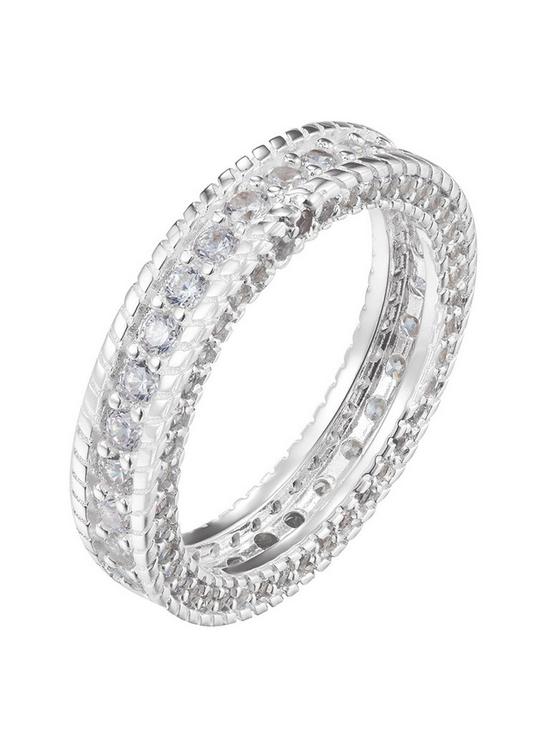 stillFront image of the-love-silver-collection-sterling-silver-cubic-zirconia-eternity-ring