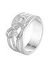  image of the-love-silver-collection-sterling-silver-multi-row-cubic-zirconia-bow-ring