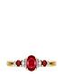 image of love-gem-9ct-yellow-gold-46mm-treated-ruby-and-diamond-ring