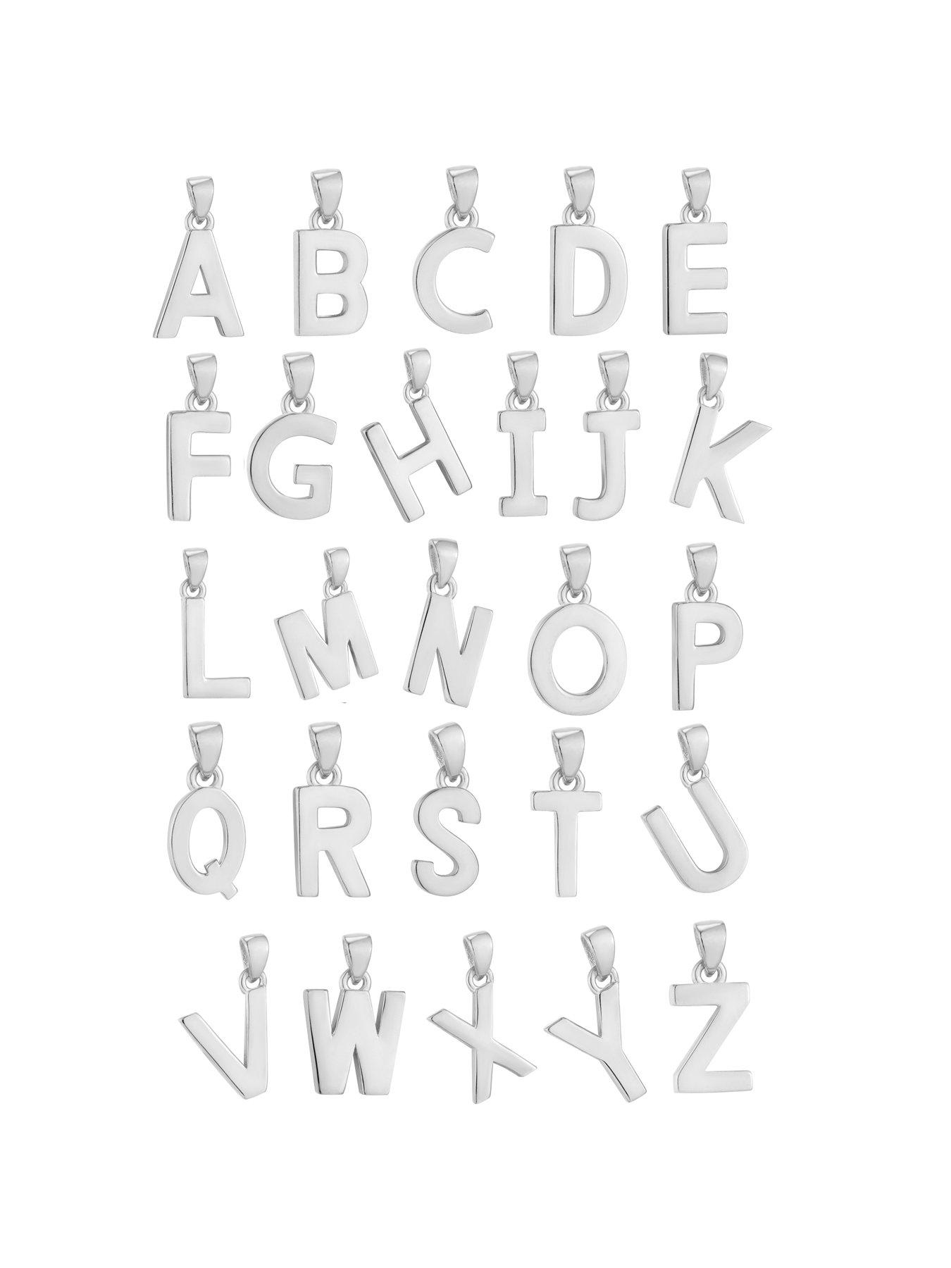 Image 3 of 7 of The Love Collection Sterling Silver Alphabet Initial Pendant Adjustable Necklace